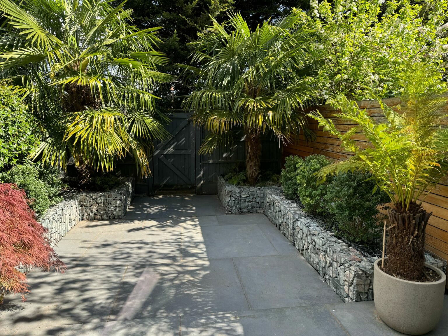 gabions - garden project - small garden