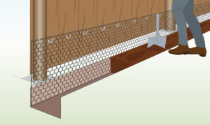bury-chicken-wire-into-trench