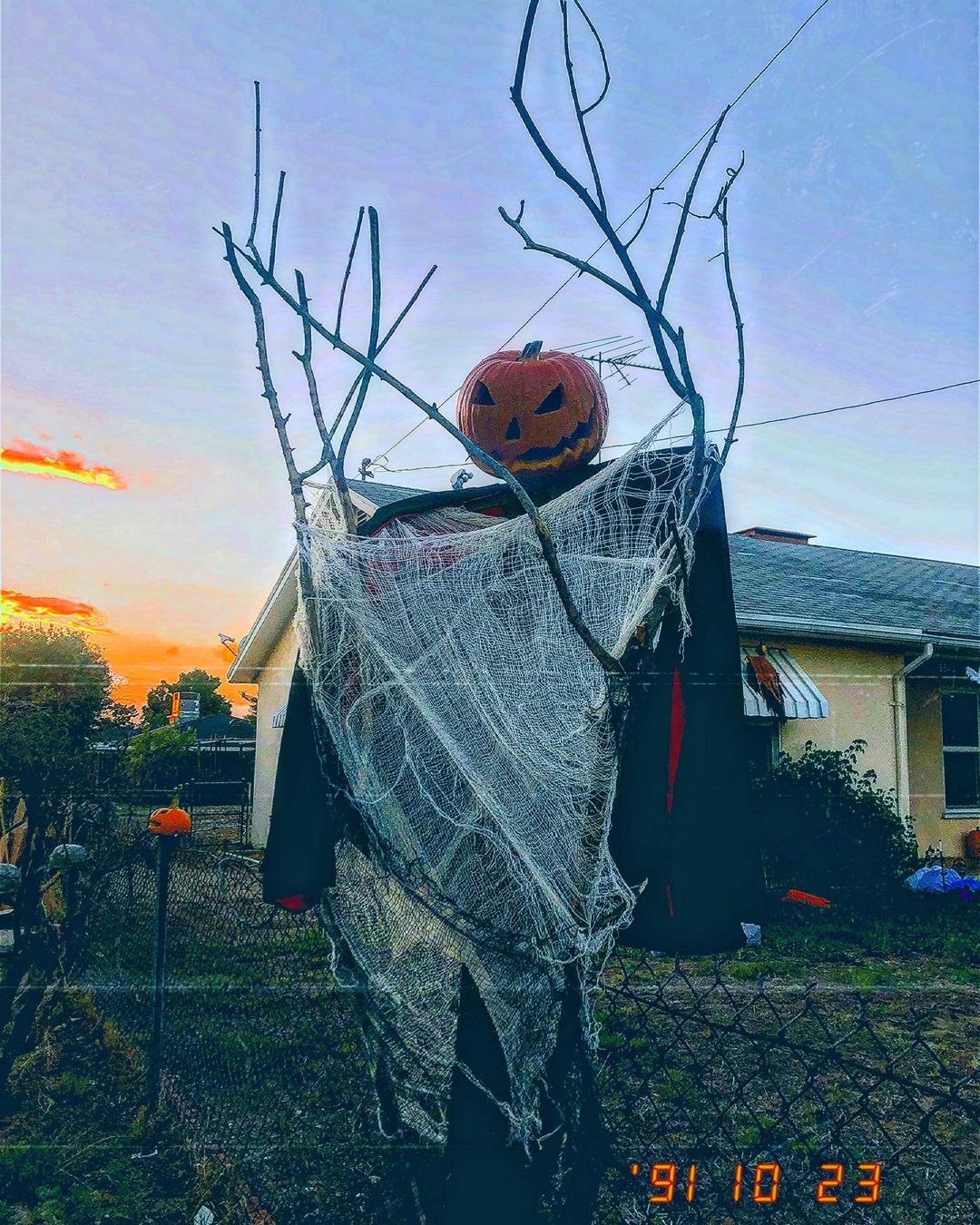 pumpkin-scarecrow-at-sunset