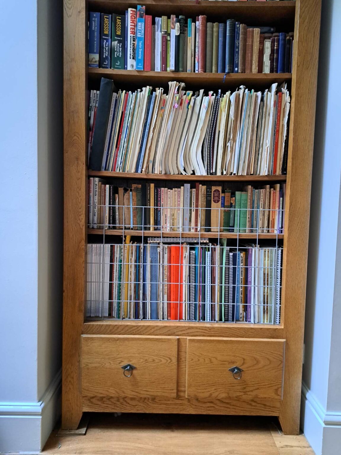 wire-mesh-puppy-proof-bookshelf