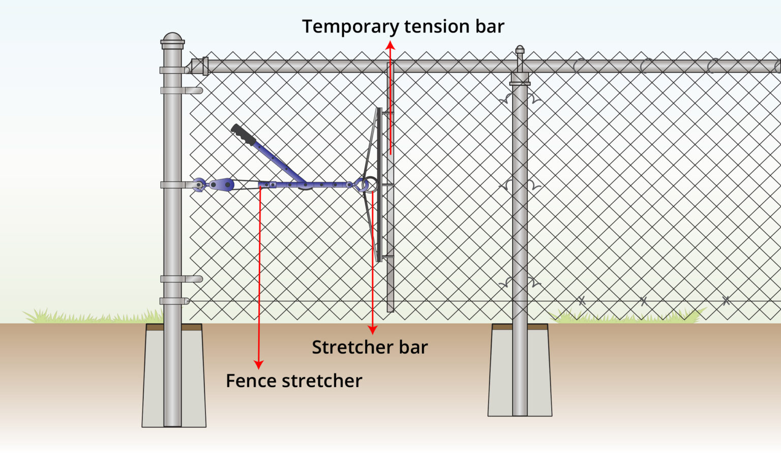 attach-fence-stretcher-to-chain-link
