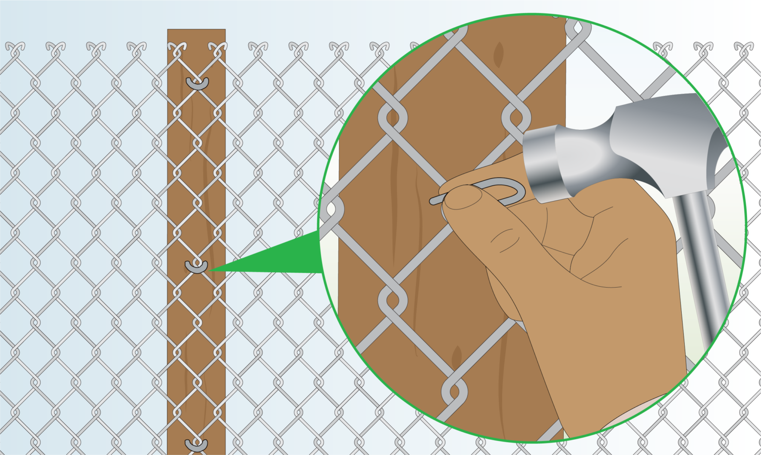 attach-chain-link-to-wooden-post